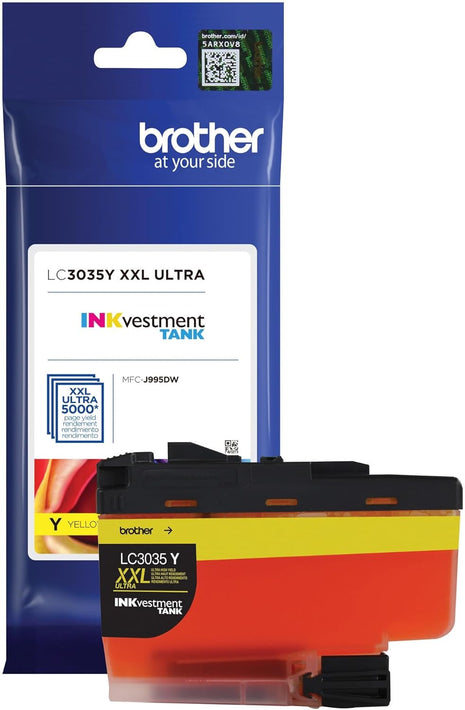 Brother Genuine LC3035Y, Single Pack Ultra High-Yield Yellow INKvestment Tank Ink Cartridge, Page Yield Up to 5,000 Pages, LC3035, Amazon Dash Replenishment Cartridge
