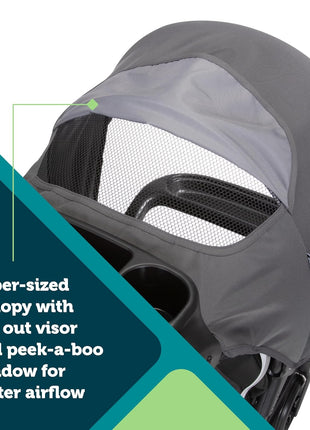 Safety 1st Smooth Ride Travel System Stroller and OnBoard FLX Infant Car Seat, Newborn to Toddler Baby Combo, Easy-Install, Large Canopy, Ample Storage, Foldable, Rear-Facing 4-30 lbs, Monument
