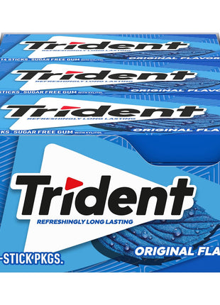 Trident Original Flavor Sugar-Free Chewing Gum, 12 Packs of 14 Pieces (168 Total Pieces)