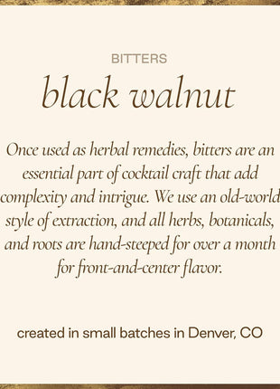 Strongwater Black Walnut Bitters (40 Servings) - Rich, Nutty Walnut Bitters to Pair with a Manhattan, Coffee, or Use for Old Fashioned - 3oz, 1 Pack