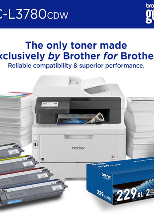 Brother MFC-L3780CDW Wireless Digital Color All-in-One Printer with Laser Quality Output, Single Pass Duplex Copy & Scan | Includes 2 Month Refresh Subscription Trial, Works with Alexa