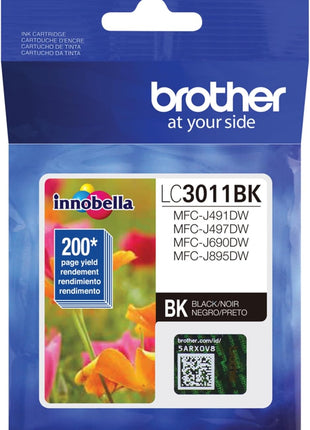 Brother Printer LC3011BK Singe Pack Standard Cartridge Yield Upto 200 Pages LC3011 Ink Black
