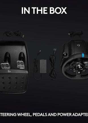 Logitech G923 Racing Wheel and Pedals for Xbox X|S, Xbox One and PC Featuring TRUEFORCE up to 1000 Hz Force Feedback, Responsive Pedal, Dual Clutch Launch Control, and Genuine Leather Wheel Cover