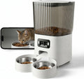 Automatic Cat Feeder with Wide-Angle Camera, 5L Smart Dog Food Dispenser, App Control, 1080P Night Vision,Motion Detection, Two-Way Audio, Large Hopper, Feeding Timer (Double-Bowl pro)