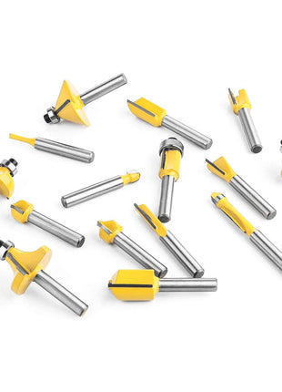 KOWOOD Router Bits Set of 15 Pieces 1/4 Inch Woodwork Tools for Beginners