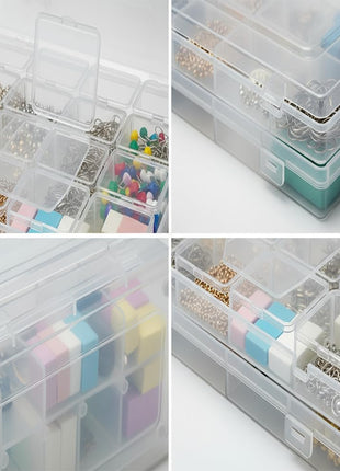 Bead Storage Container Set, 80 Clear Plastic Bead Organizer Boxes with Hinged Lid - Craft Storage Containers for Small Parts, Jewelry Charms, and Diamond Painting Art (Clear 5 Pack)