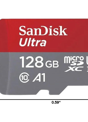 SanDisk 128GB Ultra microSDXC UHS-I Memory Card - Up to 140 MB/s, C10, U1, Full HD, A1, Micro SD Card - SDSQUAB-128G-GN6MN