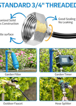HOMENOTE Misting Cooling System, 26FT (8M) Misting Line + 7 Brass Mist Nozzles + Brass Adapter(3/4 inch) Outdoor Mister for Patio Backyard Garden Greenhouse