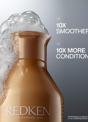 Redken All Soft Shampoo | Deeply Moisturizes and Hydrates | Softens, Smooths, and Adds Shine | Safe for Color-Treated Hair | Nourishing Shampoo for Dry Hair | With Argan Oil