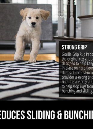 GORILLA GRIP Strong Rug Pad Gripper, US Designed, Grips Keep Area Rugs Safe and in Place, Thick, Slip and Skid Resistant Pads for Hard Floors, Under Carpet Mat Cushion and Hardwood Protection 2x3 FT