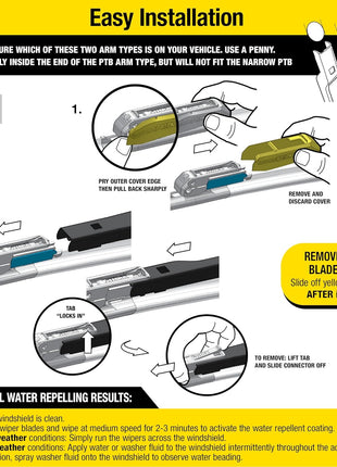Rain-X 810165 Repellency Water Repellent Wiper Blades, 22" Windshield Wipers (Pack of 2), All Weather Streak-Free for Enhanced Visibility w/ Water Repellency Formula