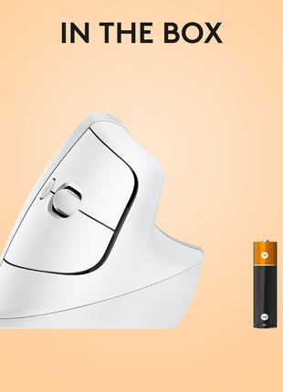 Logitech Lift for Mac Wireless Vertical Ergonomic Mouse, Bluetooth, Quiet Clicks, Silent Smartwheel, 4 Customizable Buttons, for macOS/iPadOS/MacBook Pro/MacBook Air/iMac/iPad - Off White