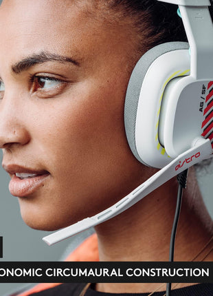 Logitech G Astro A10 Gen 2 Cross-Platform Wired Gaming Headset for PlayStation 5/4, Xbox S|X, Nintendo Switch, PC: 3.5mm Headphone Jack, 32mm Drivers, Flip-to-Mute Mic, Over-Ear - White/PS Edition