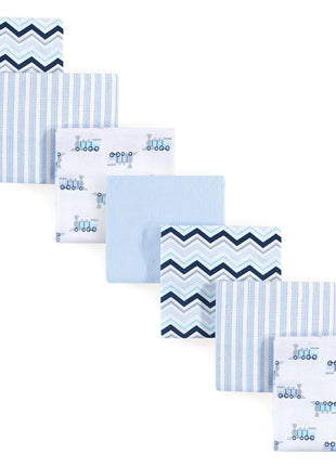 Luvable Friends Unisex Baby Cotton Flannel Receiving Blankets, Basic Elephant 7-Pack, One Size