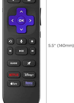 Roku Voice Remote Pro (2nd Ed.) | Rechargeable TV Remote Control with Hands-free Voice Controls, Backlit Buttons, & Lost Remote Finder - Replacement Remote Compatible with All Roku TV, Players & Audio