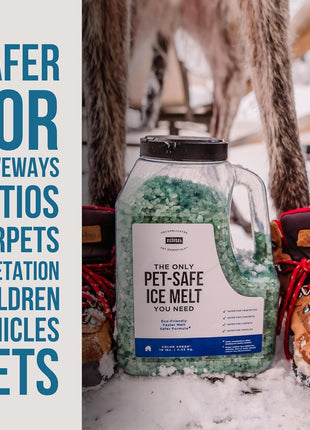 Natural Rapport Pet Friendly Ice Melt - Calcium Chloride Free, Pet Safe Ice Melter, Rock Salt Alternative - Time Release Deicer Formula Lasts 3X Longer (10 lb)
