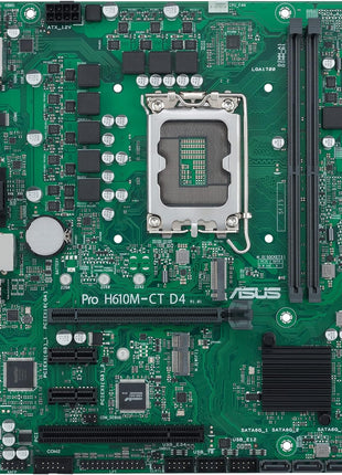 ASUS Pro H610M-CT D4-CSM LGA 1700(Intel 12th Gen&Intel vPro) TCO-Optimized Commercial Motherboard(PCIe 4.0,DDR4, DP/HDMI/D-Sub,USB 3.2 Gen 2,M.2 Key E Slot,TPM IC onboard,SMBUS,ACCE, Boot Defender)