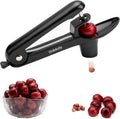 Cherry Pitter   Ordekcity Stainless Steel Cherries Corer Pitter Tool with Hand held Push Design, Save Time & Space for Making Cherry Jam with Lock Design(Black)