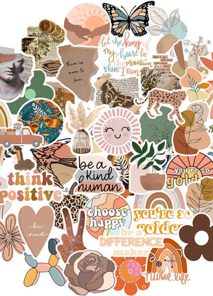 CAKOLINK Vintage Aesthetic Stickers 50 Pcs, Vinyl Waterproof Stickers for Water Bottles Laptop Phone Computer Guitar (1)