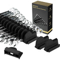 48 pcs MAGNETIC Modular Wrench Organizers for Tool Drawers - Wrench Rack with Metric&SAE Labels, Perfect Tool Storage Holder with Magnet. Gift for father, brother and boyfriend (Black with Magnets)