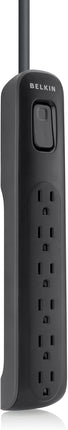 Belkin 6-Outlet AV Power Strip Surge Protector with 4-Foot Power Cord, 600 Joules, Black (BV106000-04-BLK)
