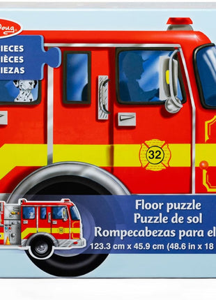 Melissa & Doug Fire Truck Jumbo Jigsaw Floor Puzzle (24 pcs, 4 feet Long) - FSC Certified