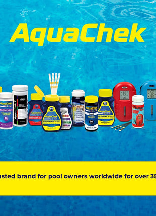 AquaChek Yellow 4-Way Pool and Spa Test Strips - 50 Yellow Test Strips - Swimming Pool Test Strips For pH, Free Chlorine, Total Alkalinity, and Cyanuric Acid - Quick and Accurate Results - Testing Kit
