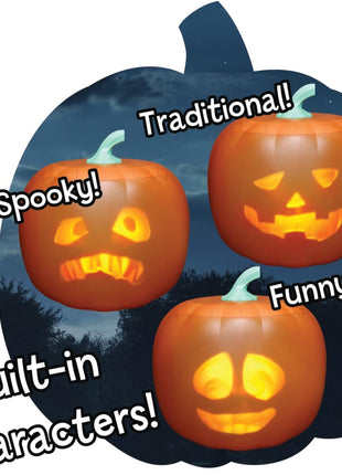 Jabberin' Jack Talking Animated Pumpkin with 8 Inch Screen and Built-in Projector + Speaker
