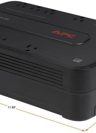 APC Back-UPS 550VA / 330W Battery Backup & Surge Protector, 8 Outlets, RJ45 Ethernet Protection, BE550G Uninterruptible Power Supply for Computers, Wireless Routers, and Home Office Electronics