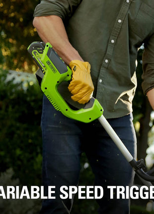 Greenworks 40V 12 Inch Cordless String Trimmer with 2Ah Battery & Charger, Dual Auto Feed Line, Variable Speed, Lightweight Weed Eater, 3 Year Warranty