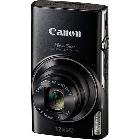 Canon PowerShot ELPH 360 Digital Camera w/ 12x Optical Zoom and Image Stabilization - Wi-Fi & NFC Enabled (Black) | 12x Optical Zoom, Image Stabilization - Wi-Fi, NFC Enabled