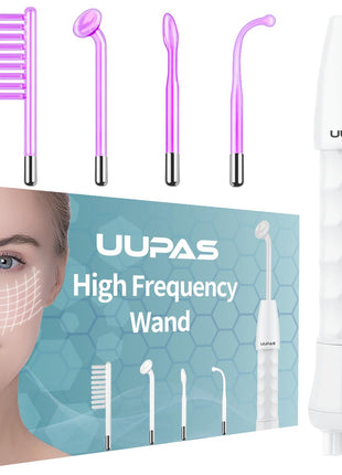 High Frequency Facial Wand-UUPAS Portable Handheld High Frequency Facial Machine Skin Facial Wand with 4 Violet Tubes