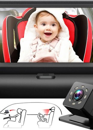 Baby Car Mirror with 4.3'' HD Night Vision Function Display, Safety Car Seat Camera with Wide Crystal Clear View, Easily Observe The Baby's Move(Not USB)