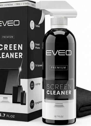 EVEO Screen Cleaner Spray - Large Screen Cleaner Bottle - TV Screen Cleaner, Computer Screen Cleaner, for Laptop, Phone, Ipad - Computer Cleaning kit Electronic Cleaner (1 Pack)