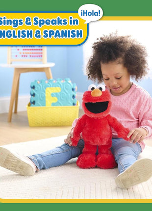 Sesame Street Elmo Slide Singing and Dancing 14-inch Plush, Pretend Play, Interactive Toy, Kids Toys for Ages 2 Up by Just Play