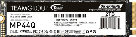 TEAMGROUP MP44Q 2TB SLC Cache Gen 4x4 M.2 2280 PCIe 4.0 w/NVMe Laptop, Desktop, NUC, NAS SSD Read/Write Speed up to 7000/5900MB/s TM8FFD002T0C101