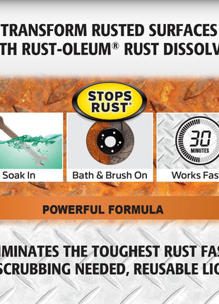 Rust-Oleum Rust Dissolver Soak & Bath | Heavy-Duty Corrosion Remover for Metal Tools, Cars, Bikes, Grills, Bolts, Firearms & More | Quart