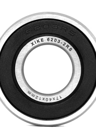 XiKe (10 Pack) 6203-2RS Double Sealed Deep Groove Ball Bearings, 17x40x12mm, Pre-Lubricated for High RPM, Chrome Steel P6, ABEC 3