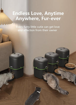 Automatic Cat Feeder with Camera - 5G WiFi Auto Cat Food Dispenser, 1080P HD Video with Night Vision, 1-15 Meals, 1-99 Portions, 2-Way Audio, Keeps Food Fresh, Timed Pet Feeder Also for Dogs