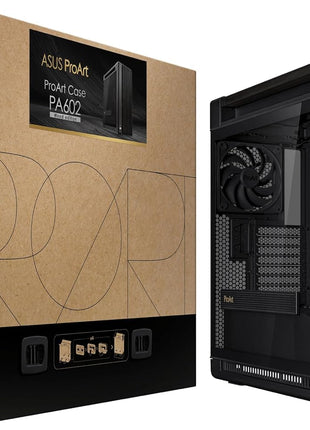 ASUS ProArt PA602 Wood Edition E-ATX PC Case with Tempered Glass,Front Panel IR dust Indicator, Power Lock Latch, 440 mm GPU Support, 420 mm Radiator & 3 Pre-Installed Fans, 2 Year Warranty