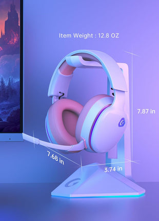 Gtheos 2.4GHz Wireless Gaming Headset for PS5, PS4 Fortnite & FPS Gamers, PC, Nintendo Switch, Bluetooth 5.3 Gaming Headphones with Noise Canceling Mic, Stereo Sound, 40+Hr Battery (Pink)