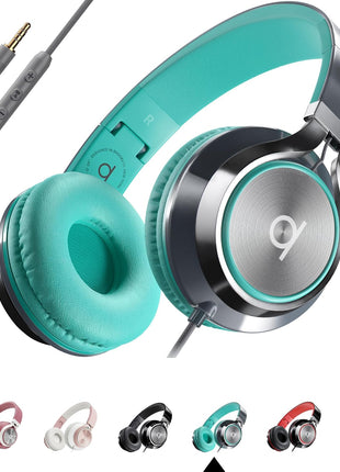 ARTIX CL750 Adults & Kids Headphones with Cord, Microphone & Volume Control - Wired Headphones with Mic, Plug In Teens Corded Head phones Wire for Laptop, Computer, Chromebook, iPad & Tablet 3.5mm Aux