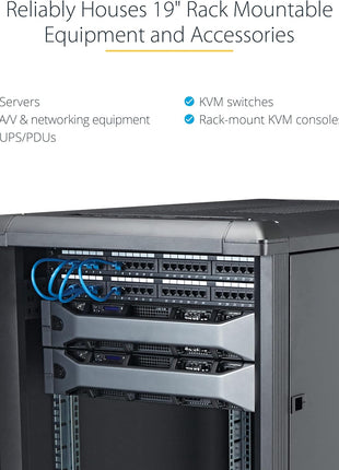 12U 29in Knock-Down Server Rack Cabinet with Casters