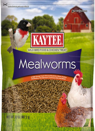 Kaytee Wild Bird Food Mealworms For Bluebirds, Wrens, Robins, Chickadees, Woodpeckers, Cardinals & Chickens, 17.6 Ounce