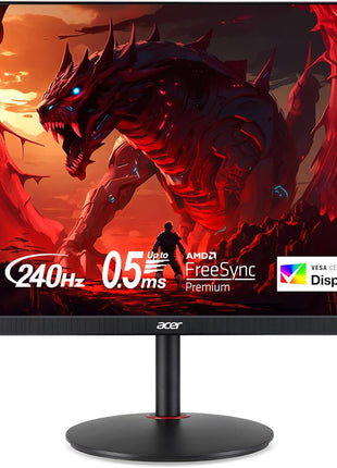 Acer Nitro 27 inch WQHD 2560 x 1440 PC Gaming IPS AMD FreeSync Premium | Up to 240Hz Refresh | Up to 0.5ms | DisplayHDR 400 | sRGB 99% | 1 x Display Port 1.4 & 2 x HDMI 2.1 | XV272U W2bmiiprx