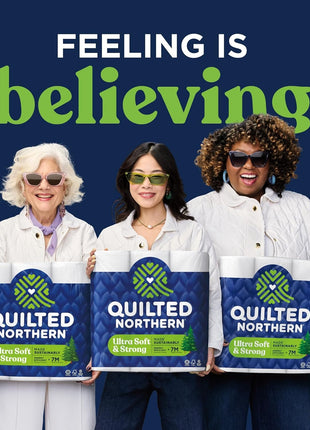 Quilted Northern Ultra Soft & Strong Toilet Paper, 18 Mega Rolls = 72 Regular Rolls, 5X Stronger*, Premium Soft Toilet Tissue