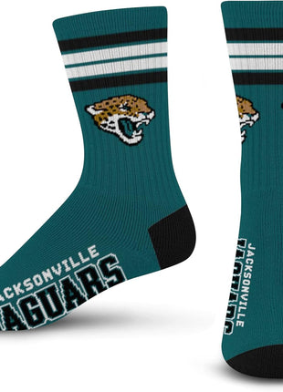 For Bare Feet Men's NFL 4-Stripe Deuce Performance Crew Socks