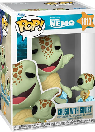 Funko POP! & Buddy: Disney Pixar Finding Nemo - Crush with Squirt | Official Merch - Collectable Vinyl Figurine for Shelf Display - Birthday Gift Idea for Fans and Collectors