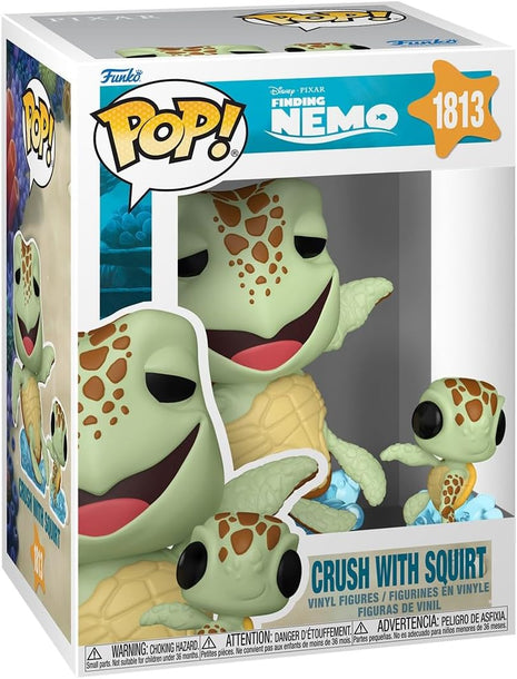 Funko POP! & Buddy: Disney Pixar Finding Nemo - Crush with Squirt | Official Merch - Collectable Vinyl Figurine for Shelf Display - Birthday Gift Idea for Fans and Collectors