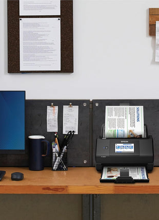 Epson Workforce ES-580W Wireless Color Duplex Desktop Document Scanner | For Computers including PC and Mac 100 Sheet ADF 4.3 in Touchscreen Black